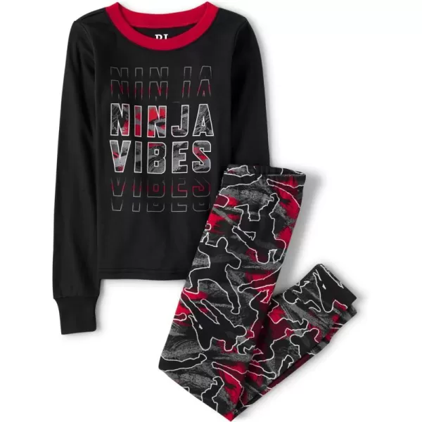 The Children's Place Boys' Long Sleeve Top and Pants Snug Fit 100% Cotton 2 Piece Pajama Set