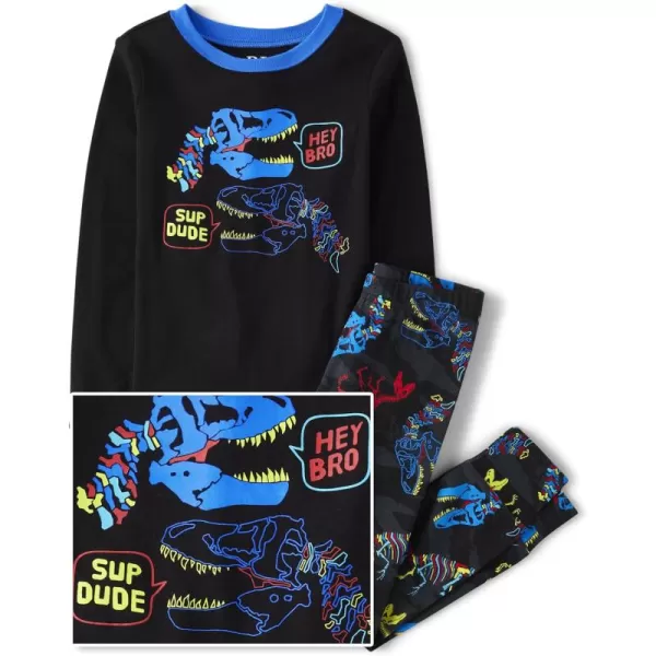 The Children's Place Boys' Long Sleeve Top and Pants Snug Fit 100% Cotton 2 Piece Pajama Set