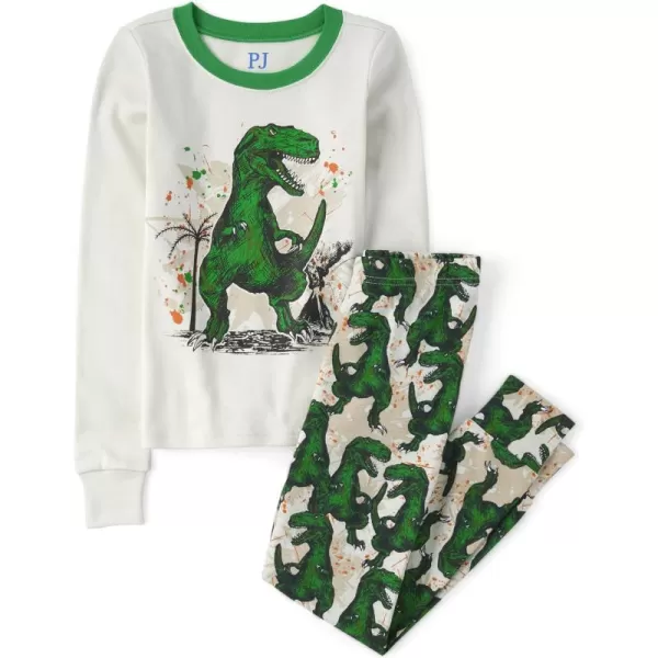 The Children's Place Boys' Long Sleeve Top and Pants Snug Fit 100% Cotton 2 Piece Pajama Set