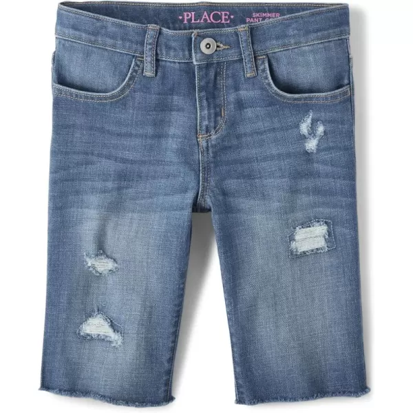 The Children's Place Girls' Destroyed Denim Skimmer