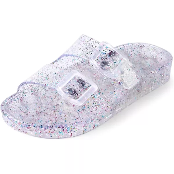 The Children's Place Girl's Double Buckle Slip on Slide Sandals