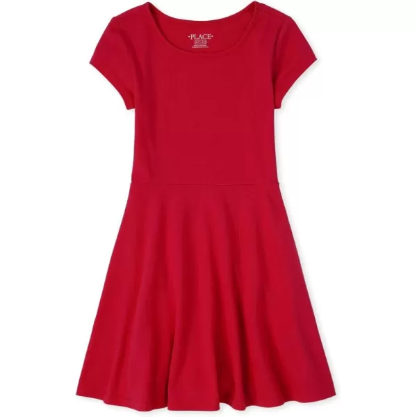 The Children's Place Girls Short Sleeve Basic Skater Dress