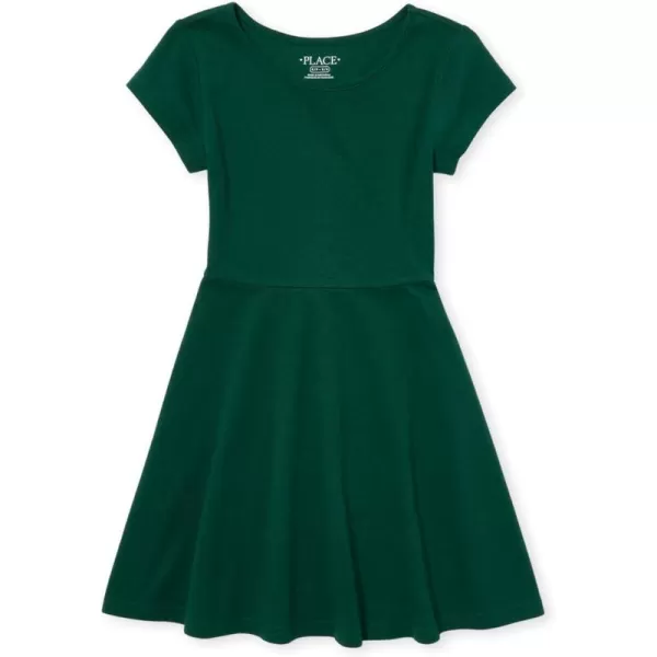 The Children's Place Girls Short Sleeve Basic Skater Dress