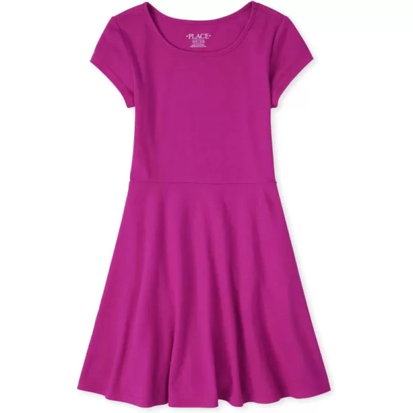 The Children's Place Girls Short Sleeve Basic Skater Dress