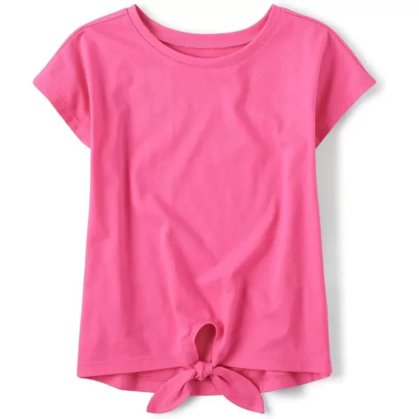 The Children's Place Girls' Short Sleeve Tie Front Top