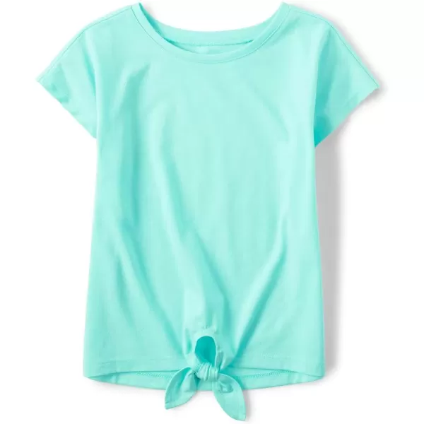 The Children's Place Girls' Short Sleeve Tie Front Top
