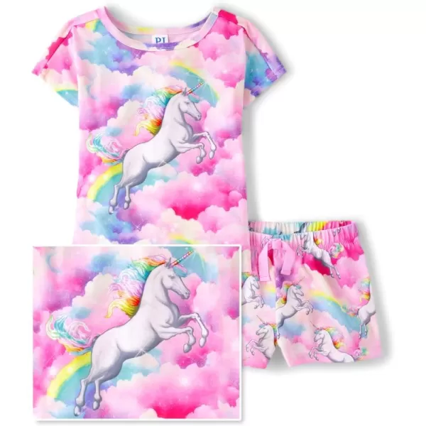 The Children's Place Girls Sleeve Top and Shorts 2 Piece Pajama Set