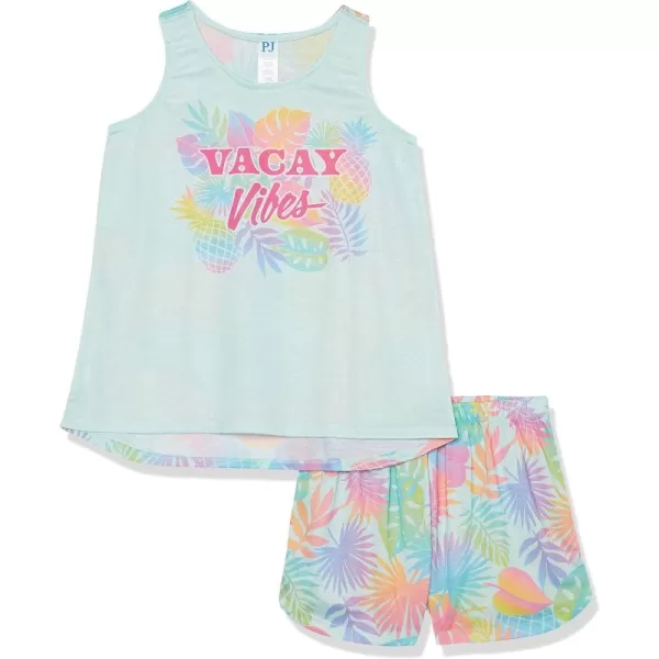 The Children's Place Girls' Sleeveless Tank Top and Short 2 Piece Pajama Set