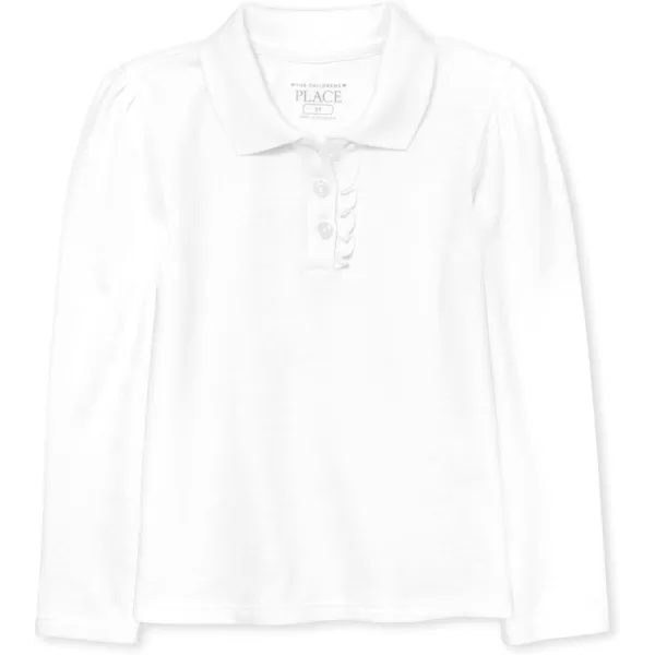 The Children's Place Toddler Girls Long Sleeve Ruffle Pique Polo