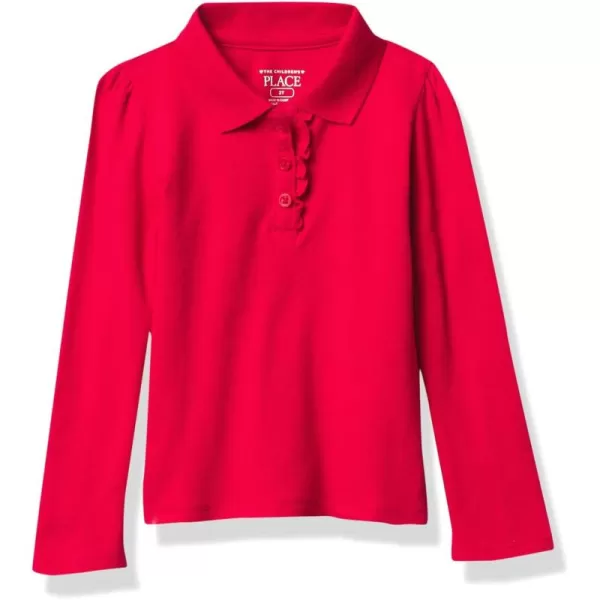 The Children's Place Toddler Girls Long Sleeve Ruffle Pique Polo