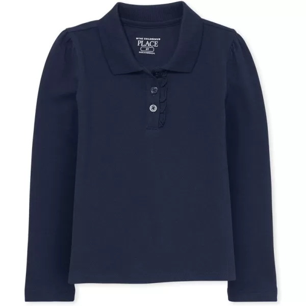 The Children's Place Toddler Girls Long Sleeve Ruffle Pique Polo