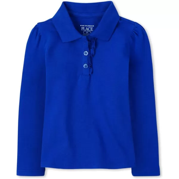 The Children's Place Toddler Girls Long Sleeve Ruffle Pique Polo
