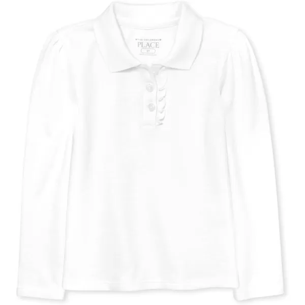 The Children's Place Toddler Girls Long Sleeve Ruffle Pique Polo