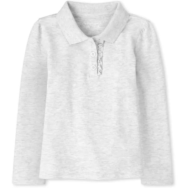 The Children's Place Toddler Girls Long Sleeve Ruffle Pique Polo