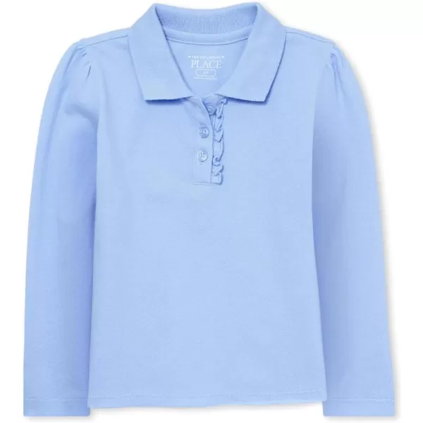 The Children's Place Toddler Girls Long Sleeve Ruffle Pique Polo