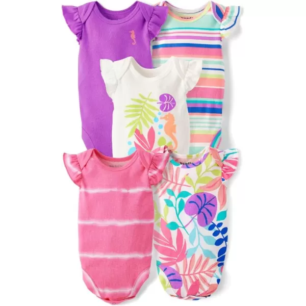 The Children's Place Unisex Baby And Newborn Short Sleeve 100% Cotton Bodysuits