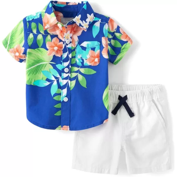 The Children's Place baby-boys And Newborn Short Sleeve Button Down Shirt and Shorts 2 Piece Set
