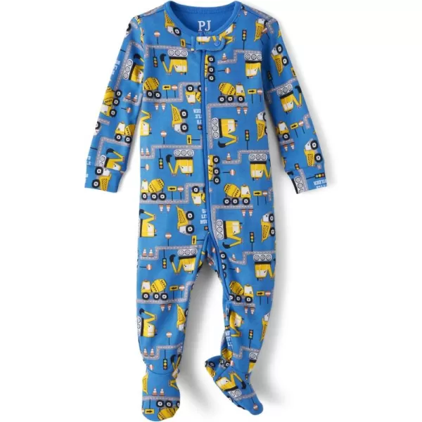 The Children's Place baby-boys And Toddler Long Sleeve Zip-front One Piece Footed Pajama Snug Fit 100% Cotton