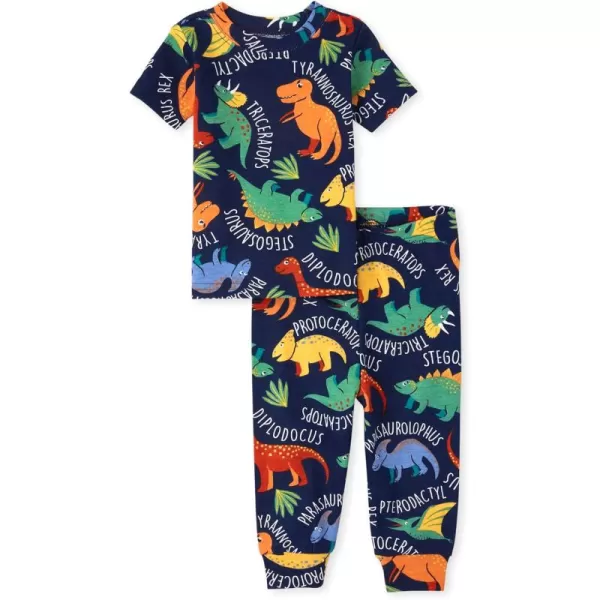 The Children's Place baby boys Dino Allover Snug Fit Cotton 2 Piece Cotton Pajamas