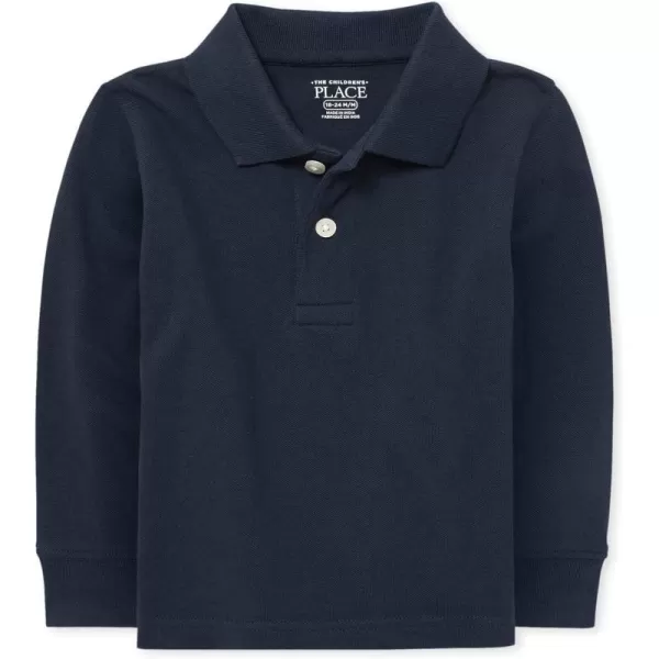 The Children's Place baby boys Long Sleeve Pique Polo