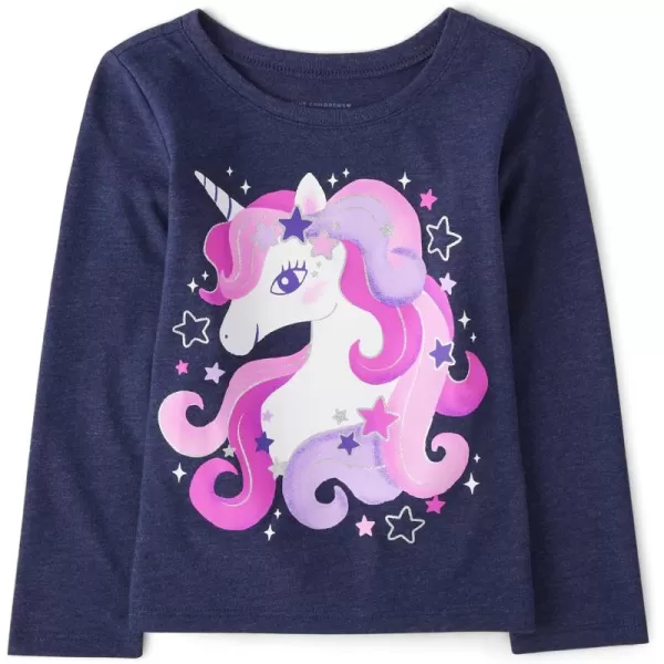 The Children's Place baby girls Pink Unicorn Long Sleeve Graphic T Shirt