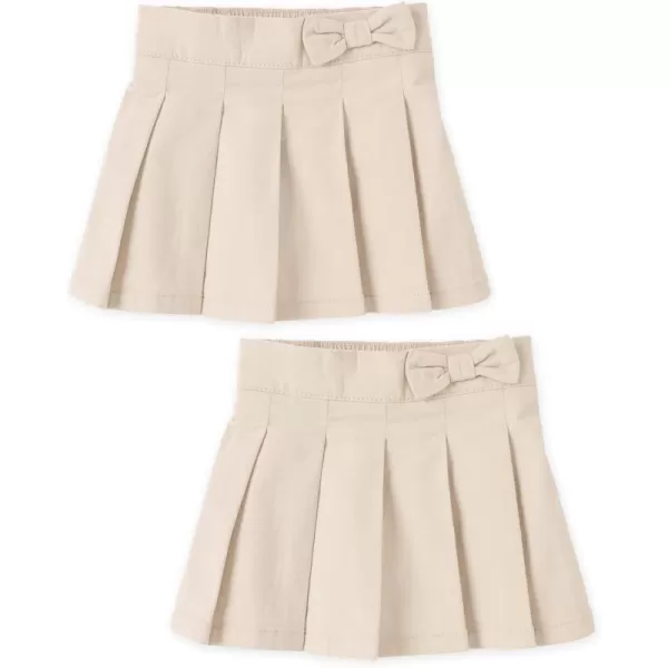 The Children's Place baby girls Uniform Bow Pleated Skort 2 Pack