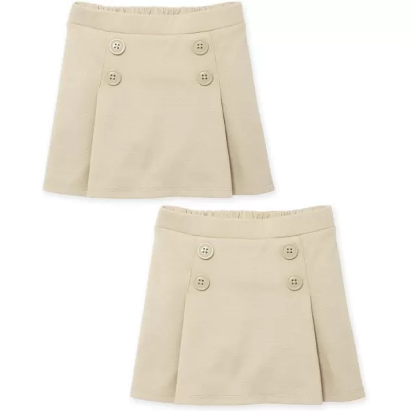 The Children's Place baby girls Uniform Pleated Ponte Knit Button Skort 2 Pack