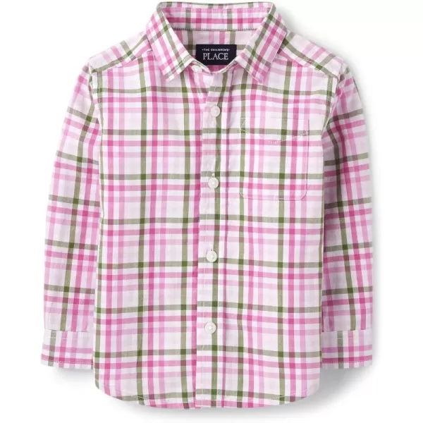 The Children's Place boys Dad And Me Poplin Button Up Long Sleeve Shirt