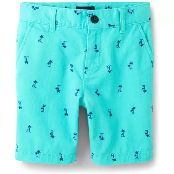 The Children's Place boys Print Chino Shorts Blue Radiance
