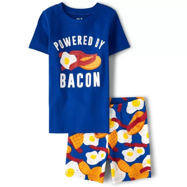 The Children's Place boys Short Sleeve Top And Shorts Snug Fit 100% Cotton 2 Piece Pajama Set