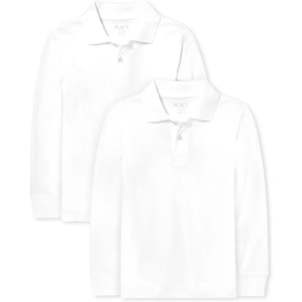 The Children's Place boys Uniform Long Sleeve Pique Polo 4 Pack