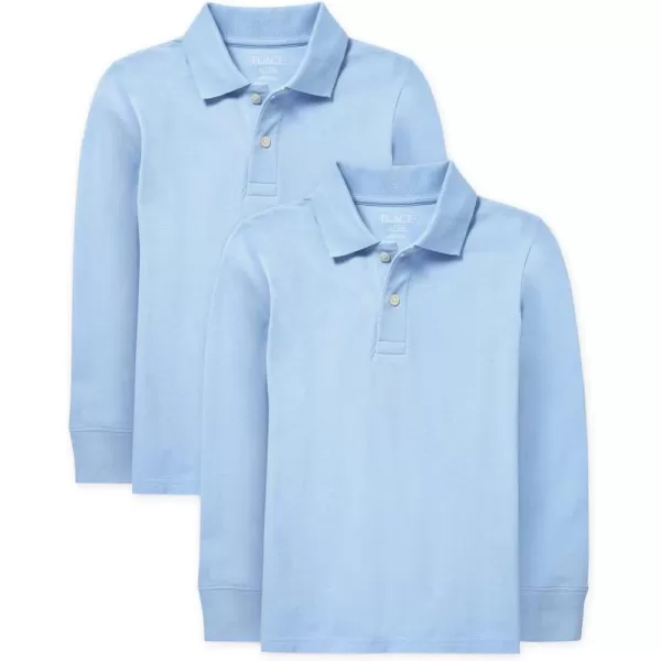 The Children's Place boys Uniform Long Sleeve Pique Polo 4 Pack