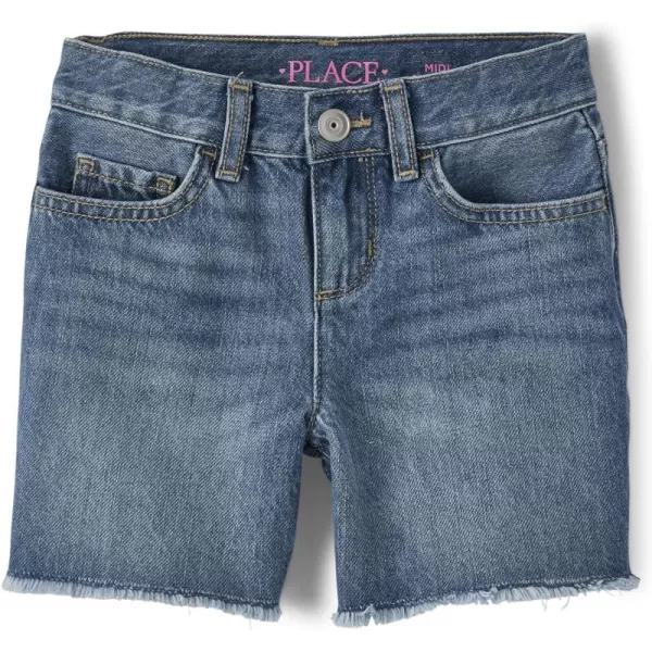 The Children's Place girls Denim Midi Shorts