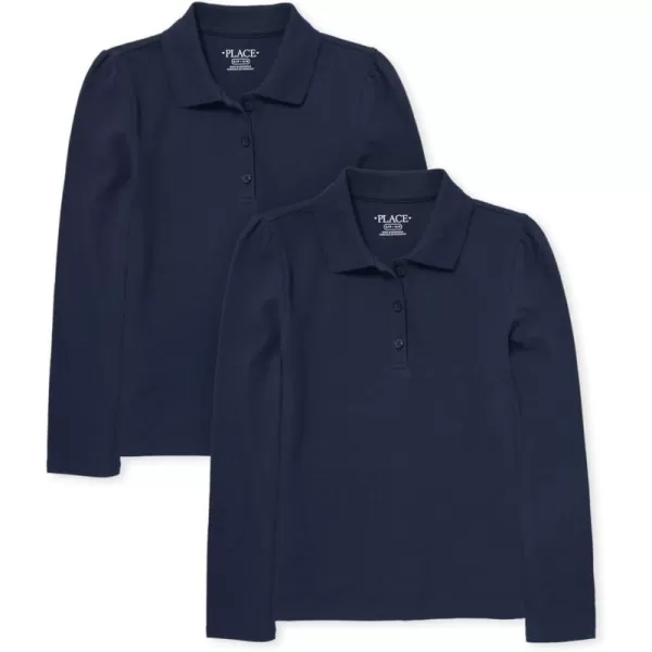 The Children's Place girls Long Sleeve Pique Polo 2 Pack