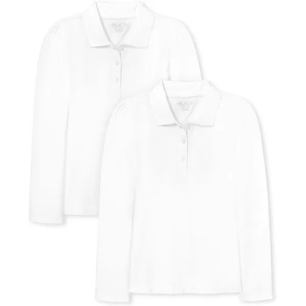 The Children's Place girls Long Sleeve Pique Polo 2 Pack