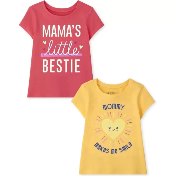 The Children's Place girls Mom Graphic Short Sleeve T Shirt 2 Pack