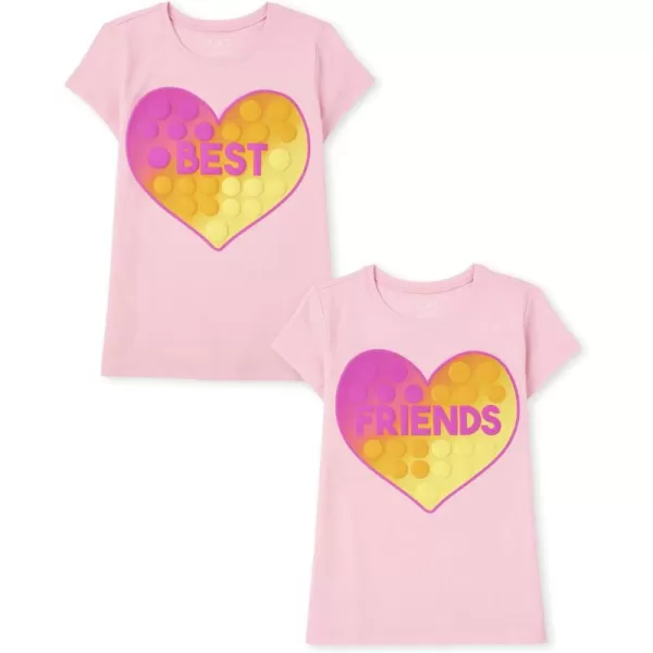 The Children's Place girls Pumpkins Leaves Team Spice Short Sleeve Graphic T Shirt 2 Pack
