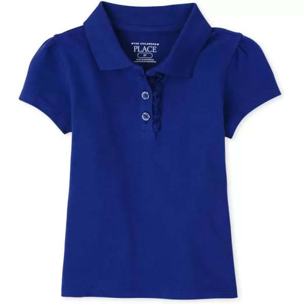 The Children's Place girls Short Sleeve Ruffle Pique Polo