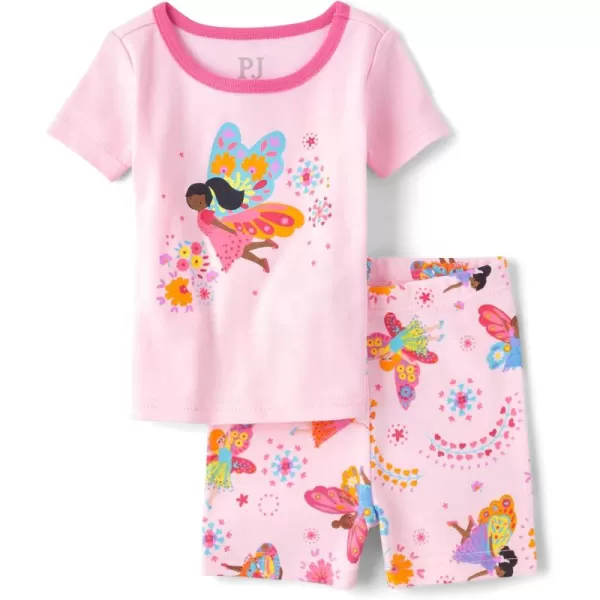 The Children's Place girls Short Sleeve Top and Shorts Pajama Sets