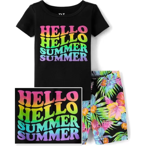 The Children's Place girls Short Sleeve Top and Shorts Pajama Sets