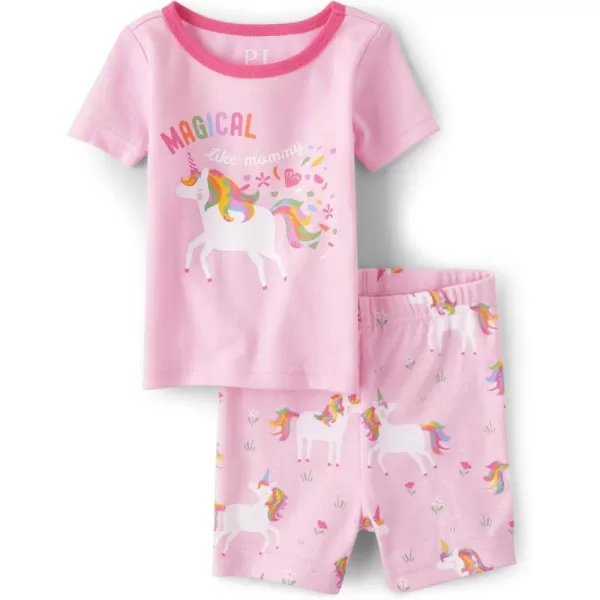The Children's Place girls Short Sleeve Top and Shorts Pajama Sets