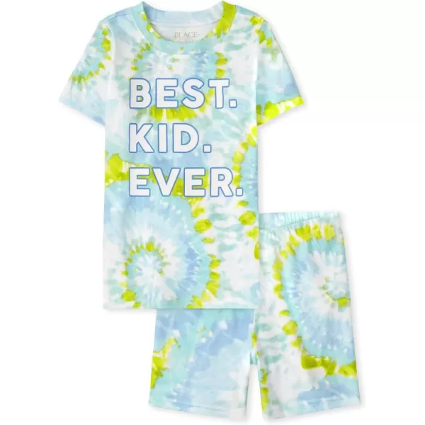 The Children's Place girls Short Sleeve Top and Shorts Snug Fit 100% Cotton 2 Piece Pajama set
