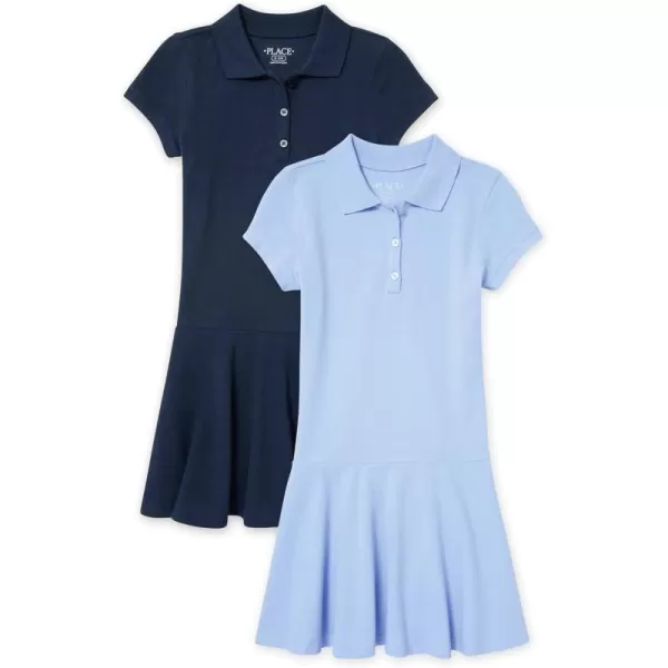 The Children's Place girls Uniform Pique Polo Dress 2 pack