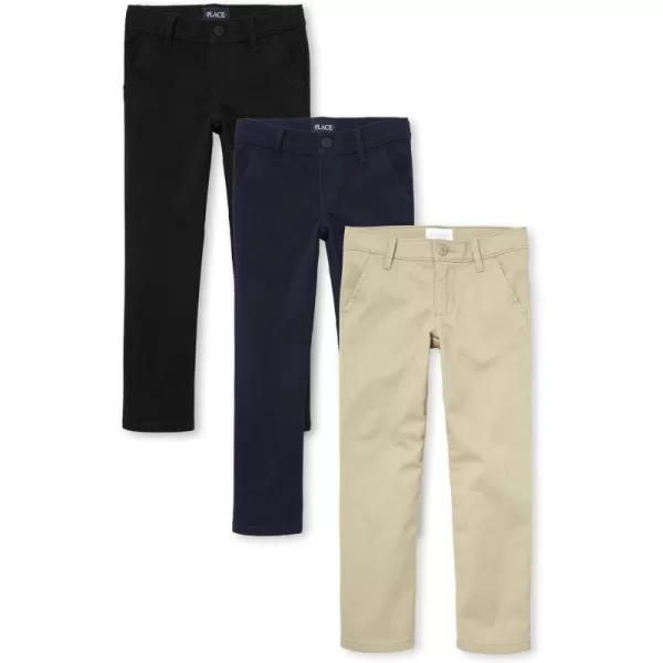The Children's Place girls Uniform Skinny Chino Pants 3 pack
