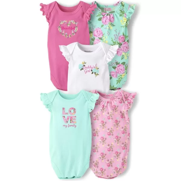 The Children's Place unisex baby And Newborn Short Sleeve 100% Cotton Bodysuits
