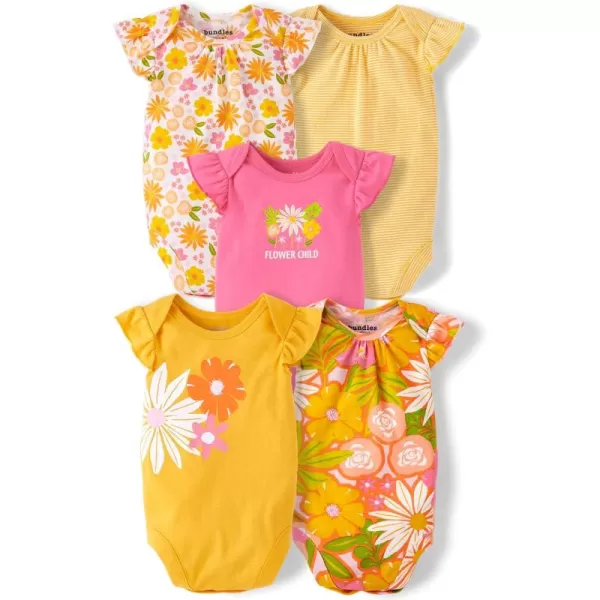 The Children's Place unisex baby And Newborn Short Sleeve 100% Cotton Bodysuits