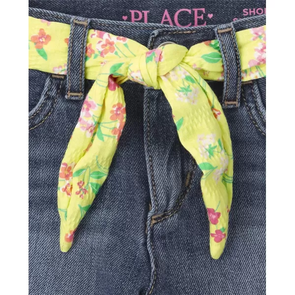 The Children's Place Girls' Belted Denim Shorts