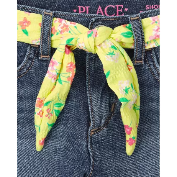 The Children's Place Girls' Belted Denim Shorts