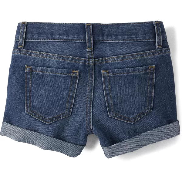 The Children's Place Girls' Denim Roll Cuff Shortie