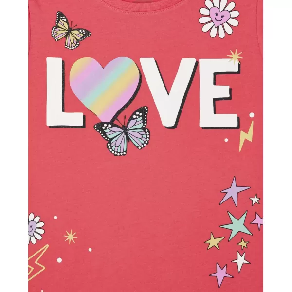 The Childrens Place Girls Kindness, Love, Equality Short Sleeve Graphic T shirts Pack 2